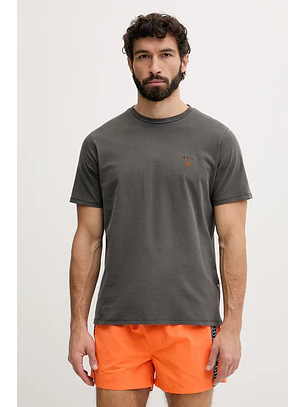 T-shirt Maxi Palmeira Cinza e Laranja - Guess