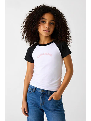 T-shirt Bicolor Branco e Preto - Guess