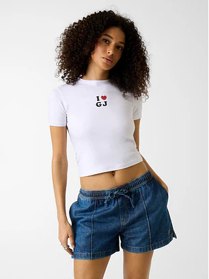 T-shirt Justa GJ Branco - Guess Jeans