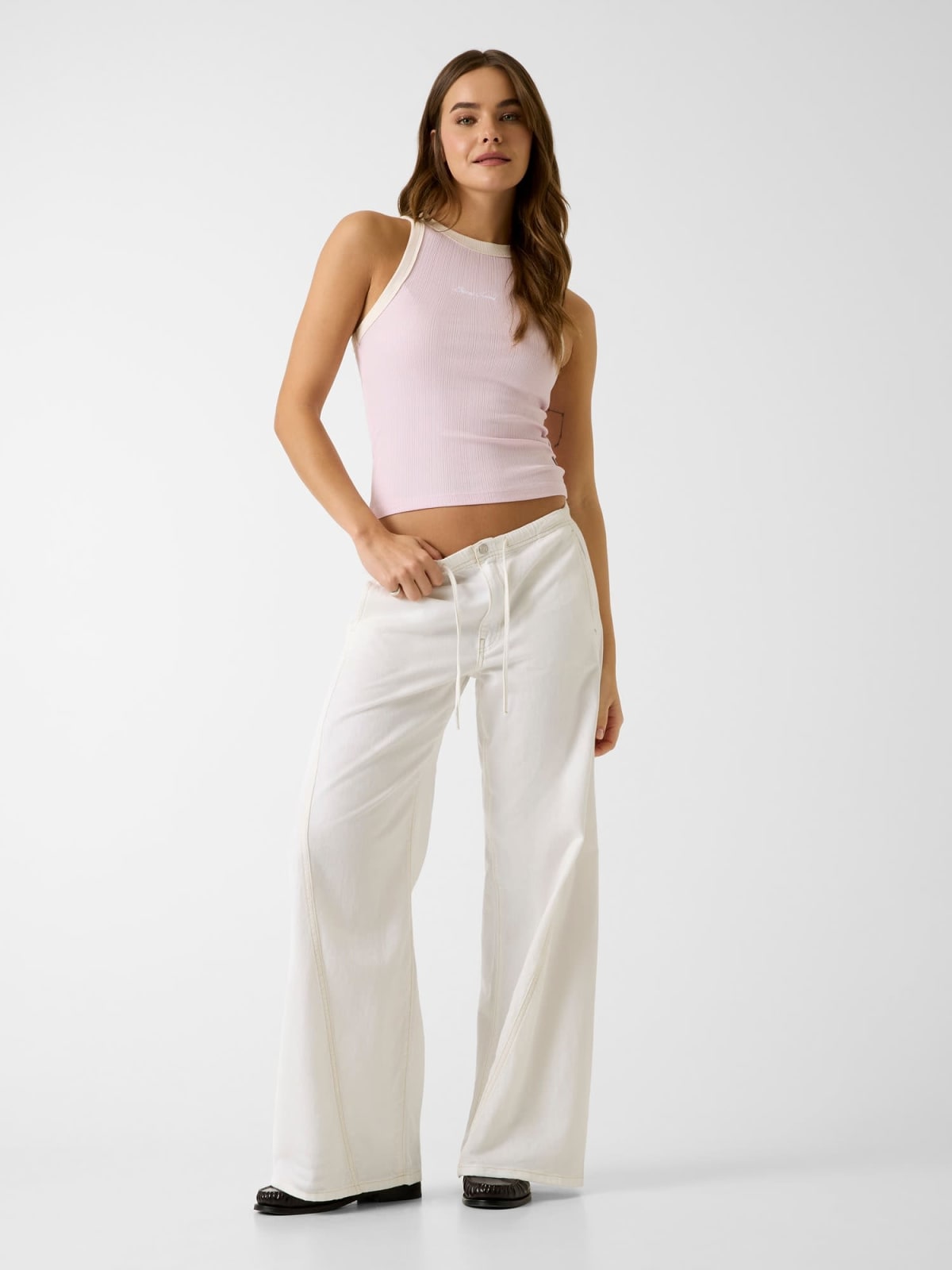 Top de Cavas Rosa e Branco - Guess  4