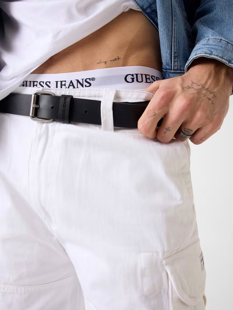 Cinto Unisexo em Pele Castanho - Guess Jeans 4