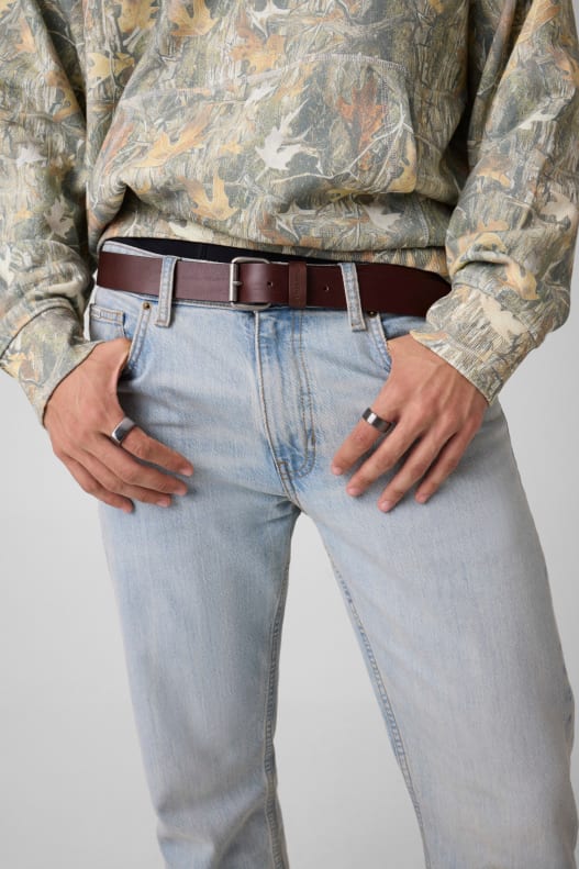 Cinto Unisexo em Pele Castanho - Guess Jeans 5