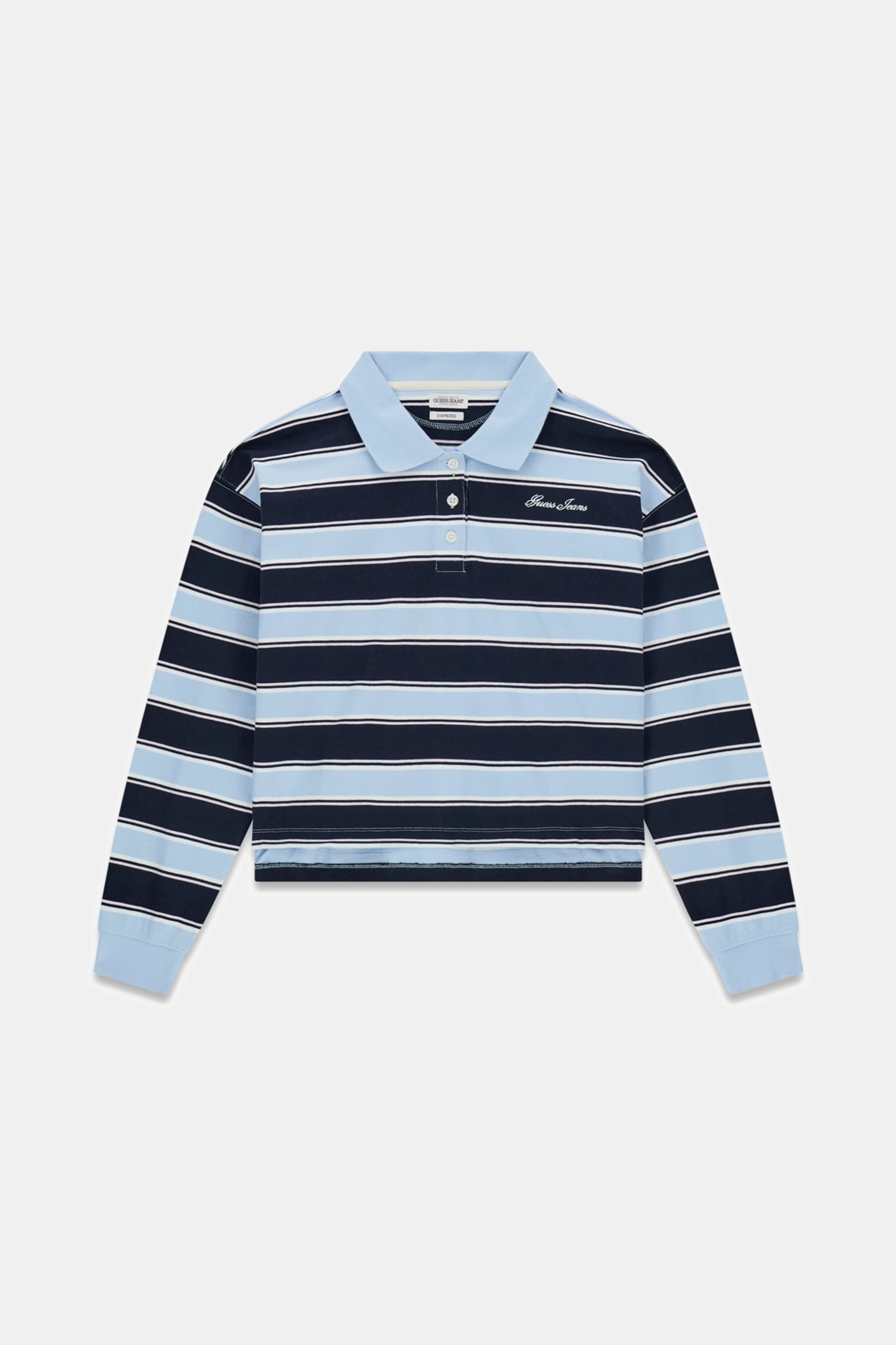 Sweat com Gola e Riscas Azul - Guess Jeans 4