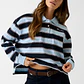 Sweat com Gola e Riscas Azul - Guess Jeans - thumbnail 1