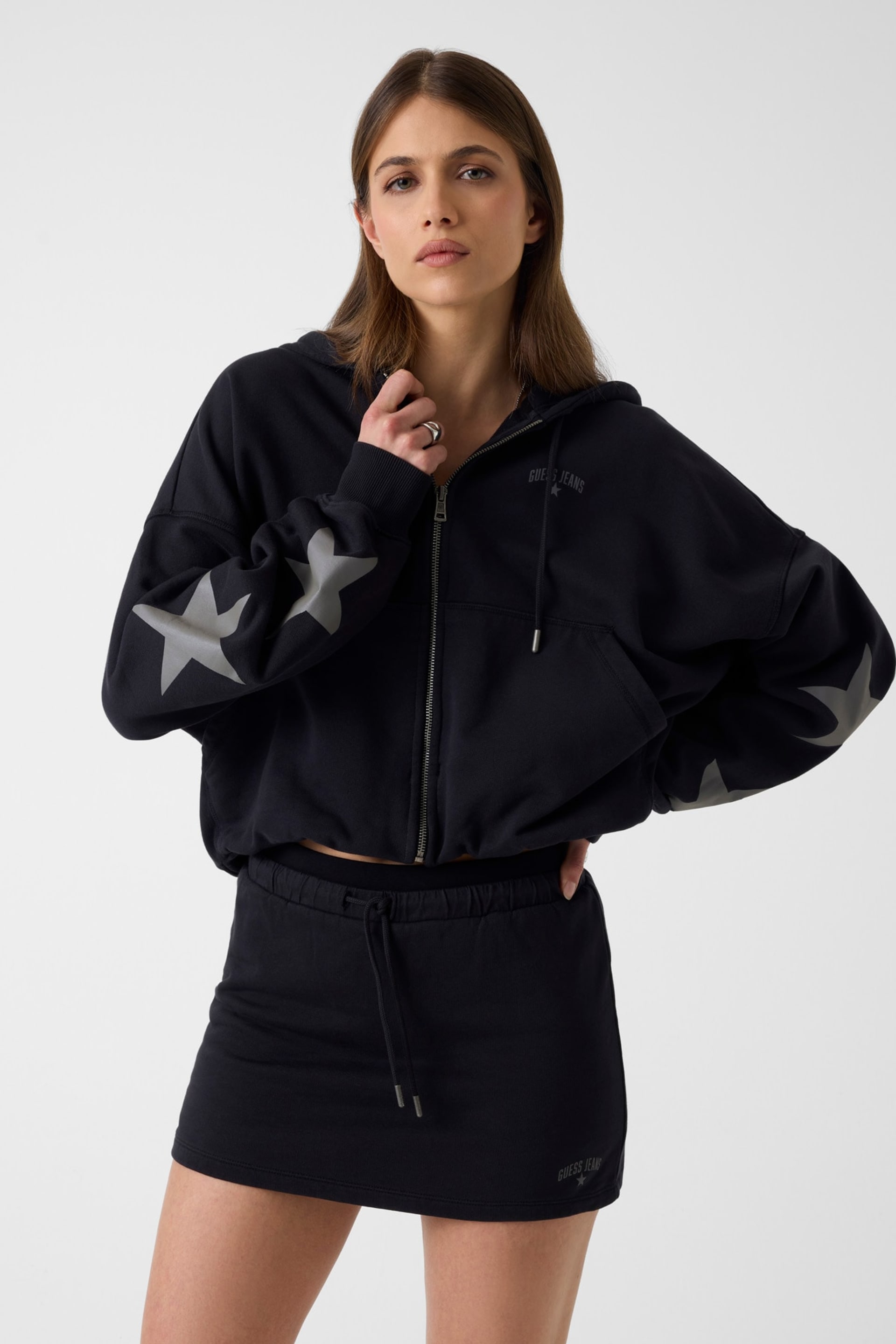 Casaco Desportivo com Estrelas Preto - Guess Jeans 1