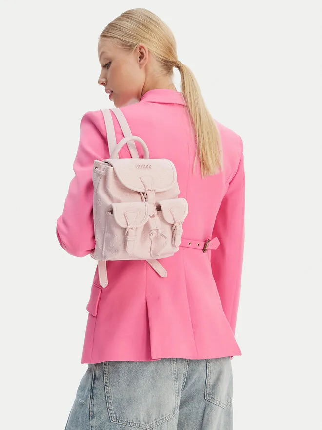 Mochila Pequena Logo Gravado Rosa - Guess  2