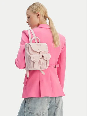 Mochila Pequena Logo Gravado Rosa - Guess 