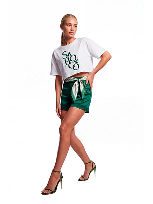 T-shirt + Lenço Estampada Verde - SAHOCO