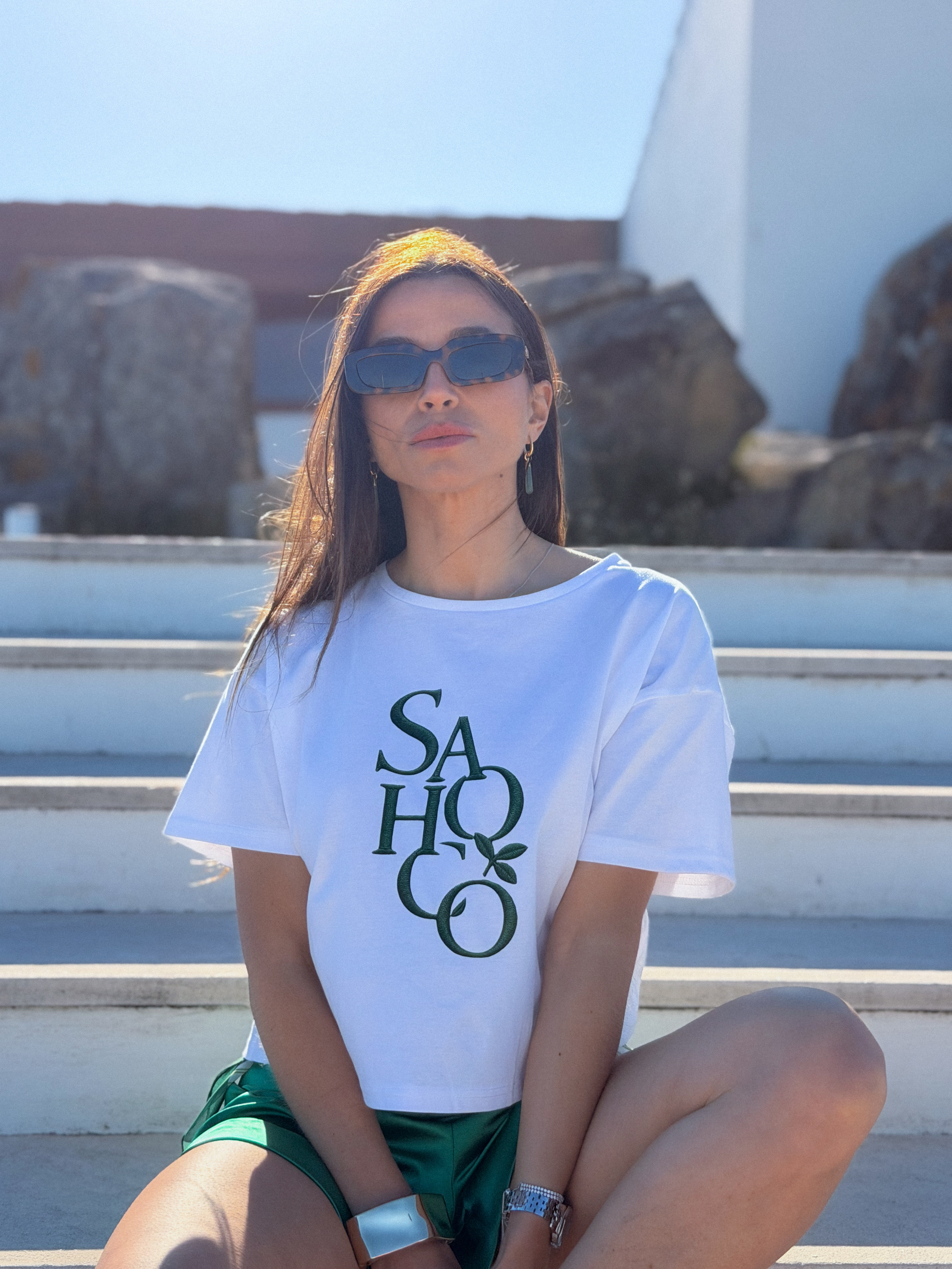 T-shirt + Lenço Estampada Verde - SAHOCO 2