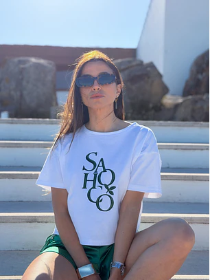 T-shirt + Lenço Estampada Verde - SAHOCO