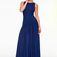 Vestido Comprido com Aberturas nas Costas Azul - SAHOCO  - Thumbnail 1