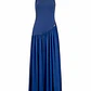 Vestido Comprido com Aberturas nas Costas Azul - SAHOCO  - Thumbnail 3