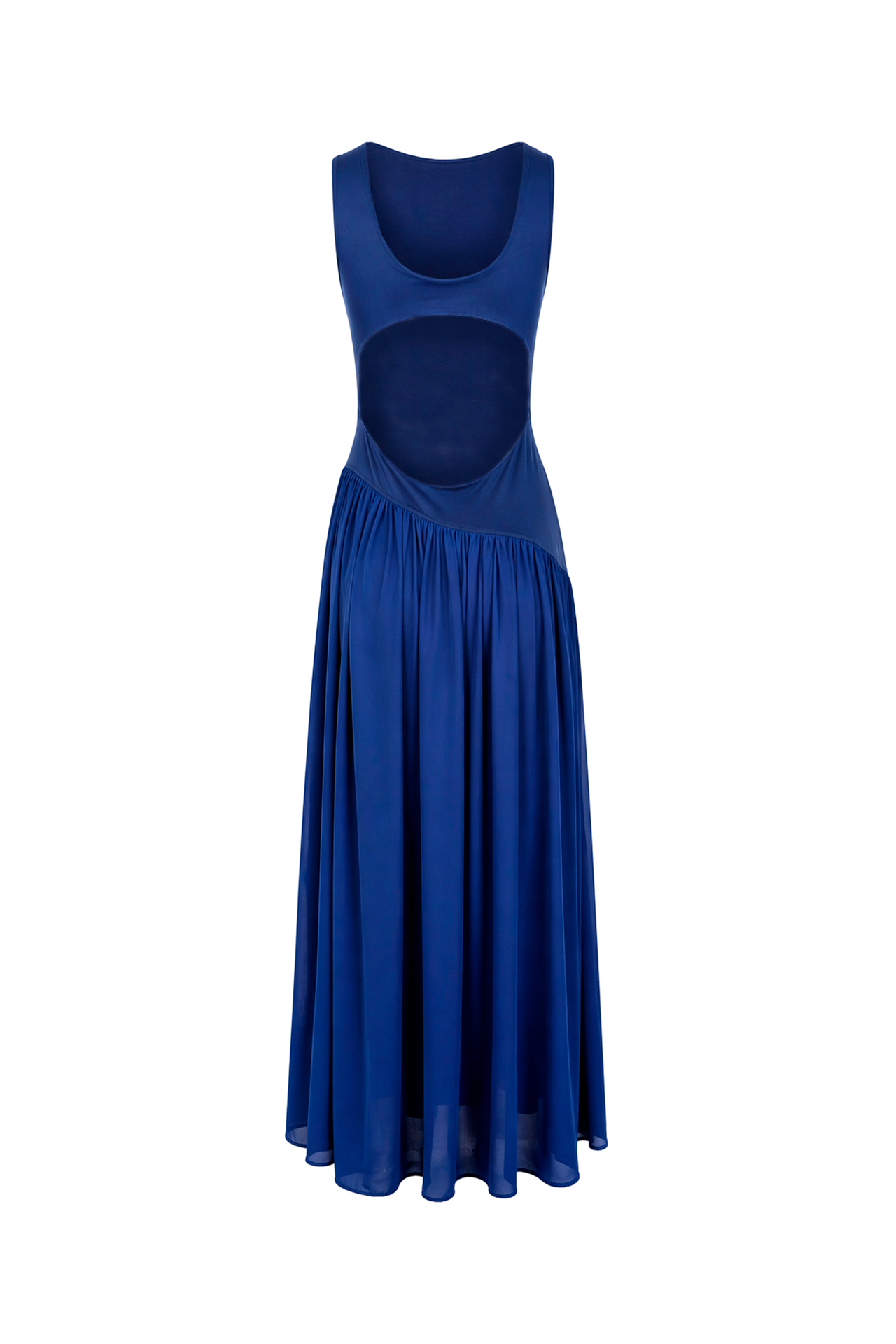 Vestido Comprido com Aberturas nas Costas Azul - SAHOCO  4