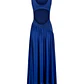 Vestido Comprido com Aberturas nas Costas Azul - SAHOCO  - Thumbnail 4