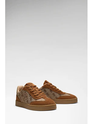 Ténis JACKE Logo Bege e Camel - Guess