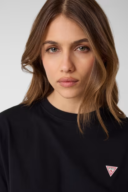 T-shirt Básica Boxy Mini Triângulo Preto - Guess Jeans 2