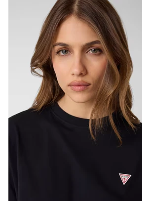 T-shirt Básica Boxy Mini Triângulo Preto - Guess Jeans