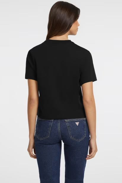 T-shirt Básica Boxy Mini Triângulo Preto - Guess Jeans 3