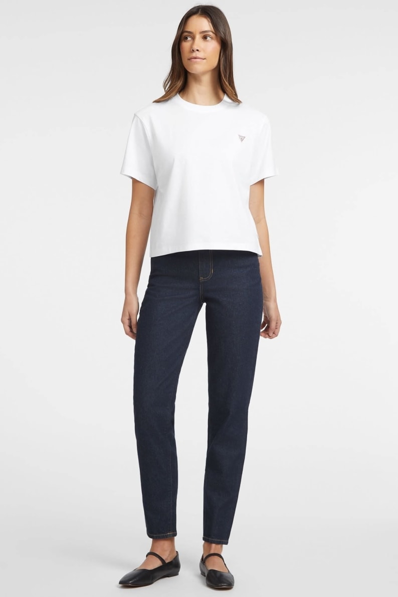 T-shirt Básica Boxy Mini Triângulo Branco - Guess Jeans 2