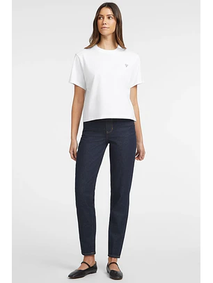 T-shirt Básica Boxy Mini Triângulo Branco - Guess Jeans