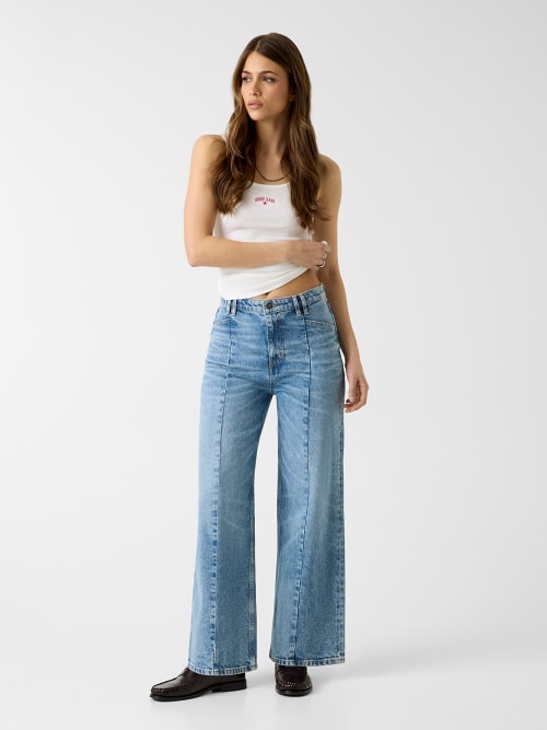 Calças Wide Leg com Costuras Ganga- Guess Jeans 2