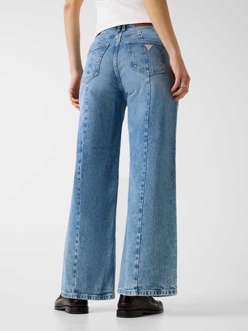 Calças Wide Leg com Costuras Ganga- Guess Jeans 3