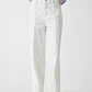 Calças Wide Leg com Costuras Branco - Guess Jeans  - Thumbnail 1