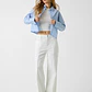 Calças Wide Leg com Costuras Branco - Guess Jeans  - Thumbnail 2