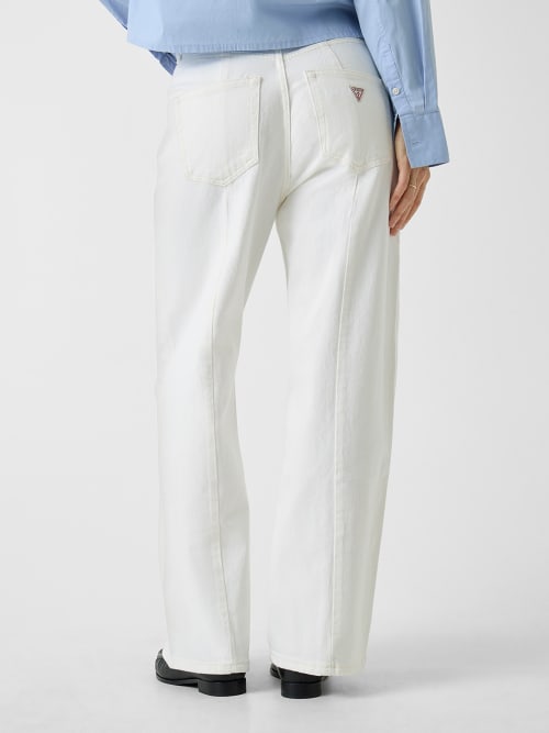 Calças Wide Leg com Costuras Branco - Guess Jeans  3