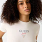 T-shirt Mini & Me Slim Curta  Creme - Guess Jeans - Miniatura 4