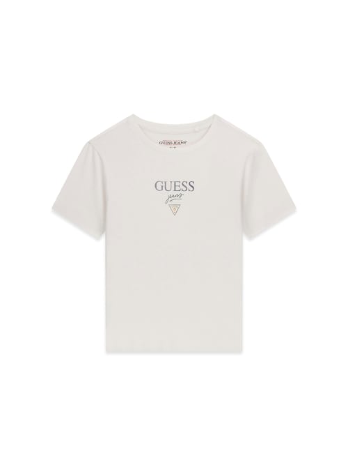 T-shirt Mini & Me Slim Curta  Creme - Guess Jeans 6