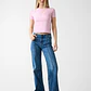 T-shirt Mini & Me Slim Curta Rosa - Guess Jeans  - Miniatura 3