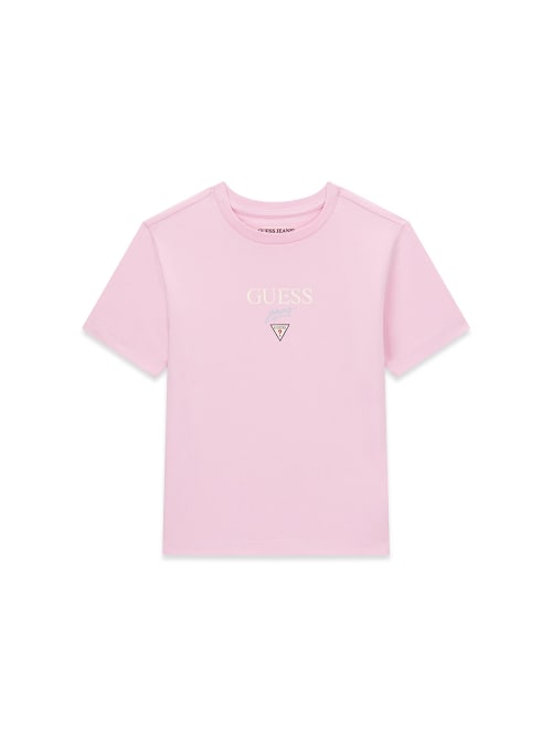 T-shirt Mini & Me Slim Curta Rosa - Guess Jeans  7
