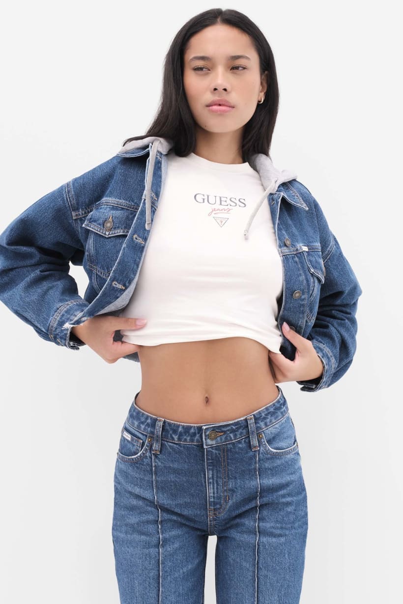 Casaco em Ganga com Capuz Cinza - Guess Jeans 2