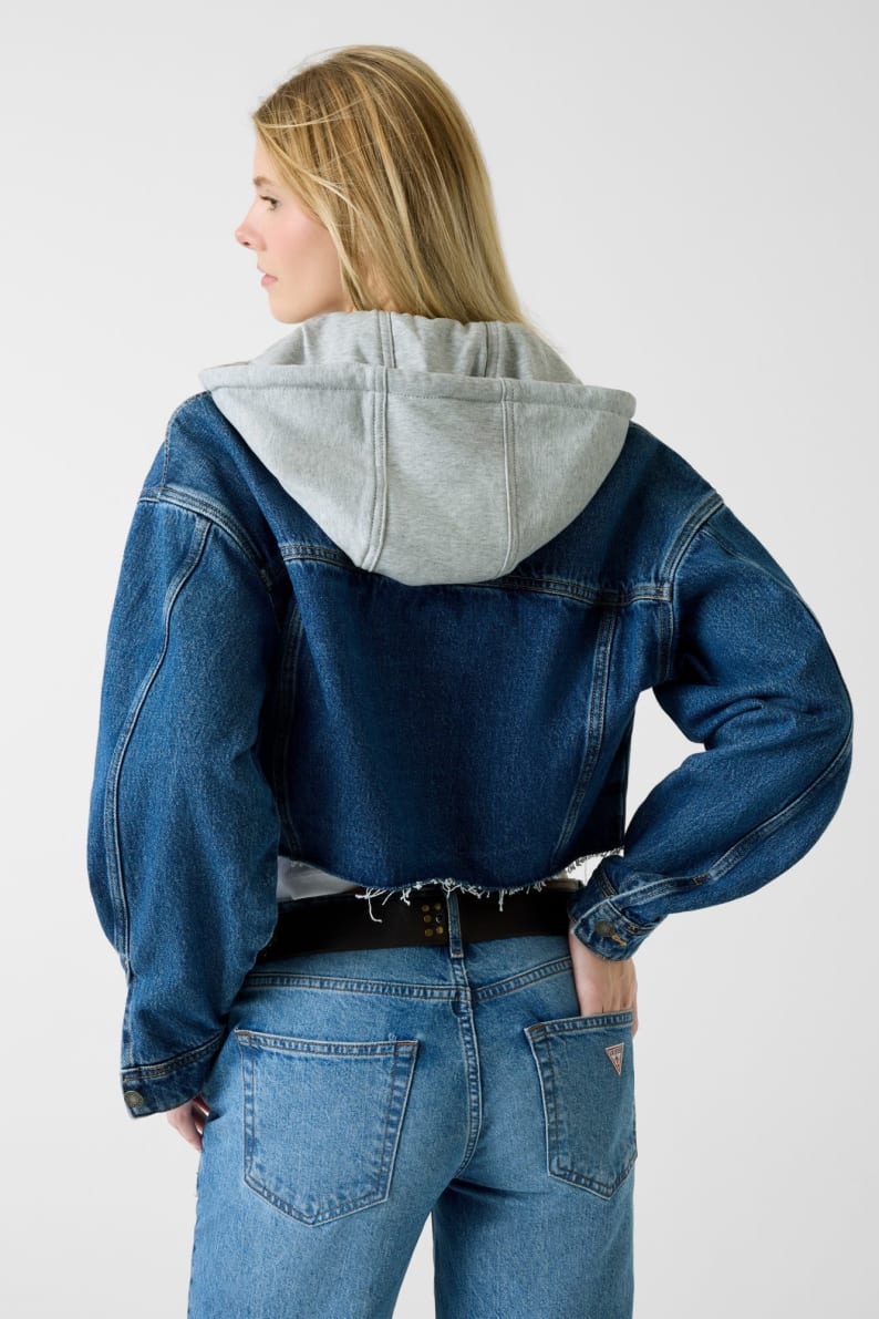 Casaco em Ganga com Capuz Cinza - Guess Jeans 4