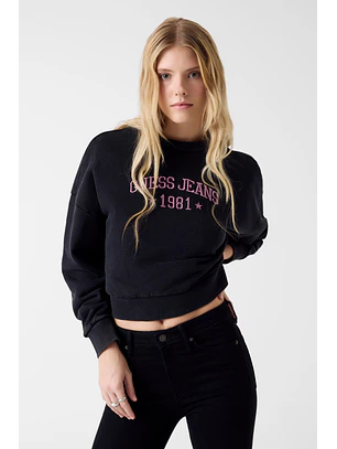 Sweat Preto Carbono - Guess Jeans 