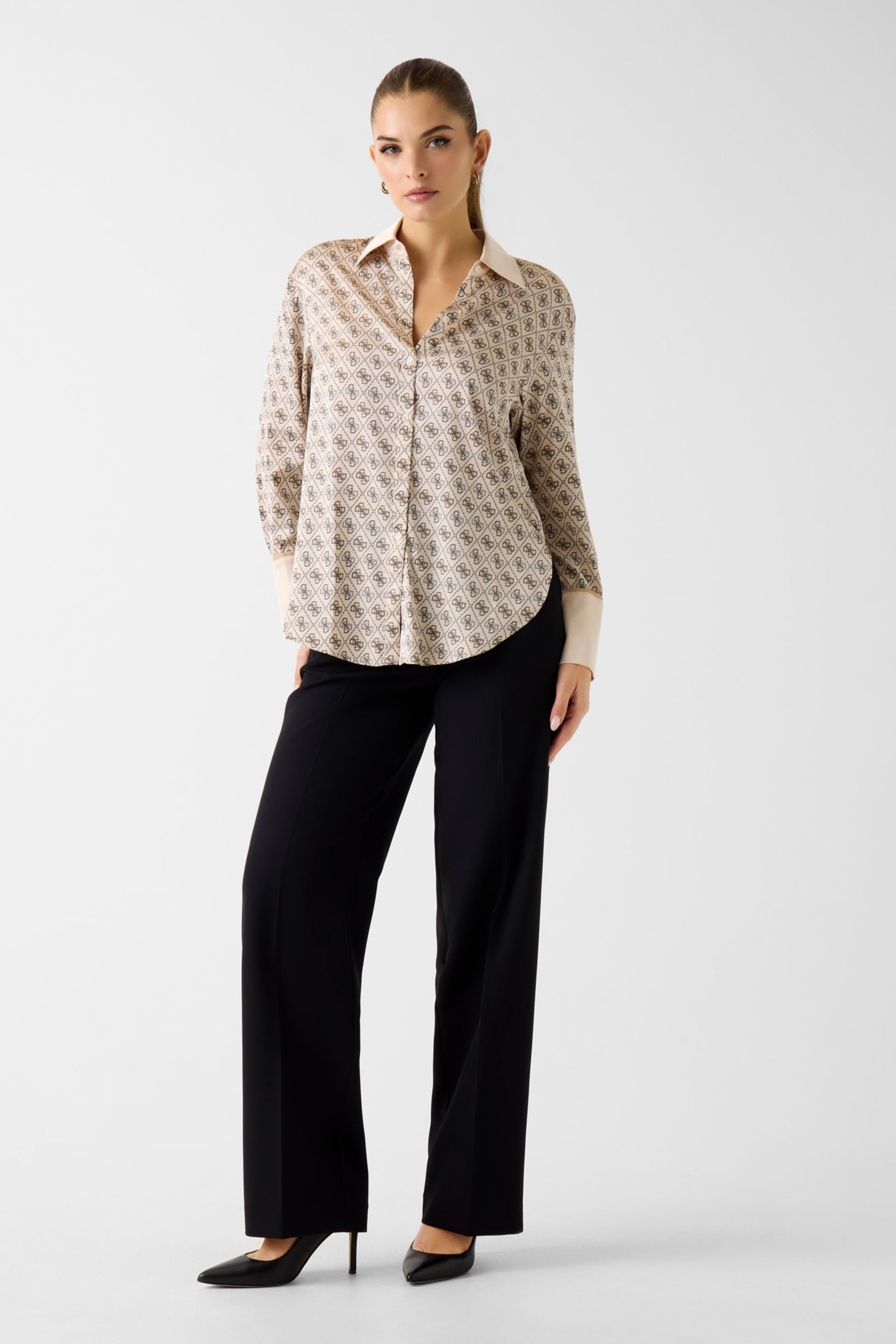 Camisa ALEXANDRA Logo Bege - Guess  3