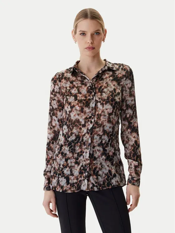 Camisa CLOUIS Estampa Safari Bloom Castanho - Guess   1