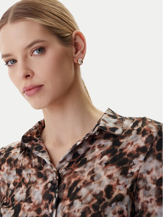 Camisa CLOUIS Estampa Safari Bloom Castanho - Guess   5