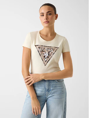 T-shirt LEO Triângulo Creme - Guess 