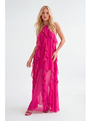 Vestido Comprido SIROCO Rosa - SAHOCO