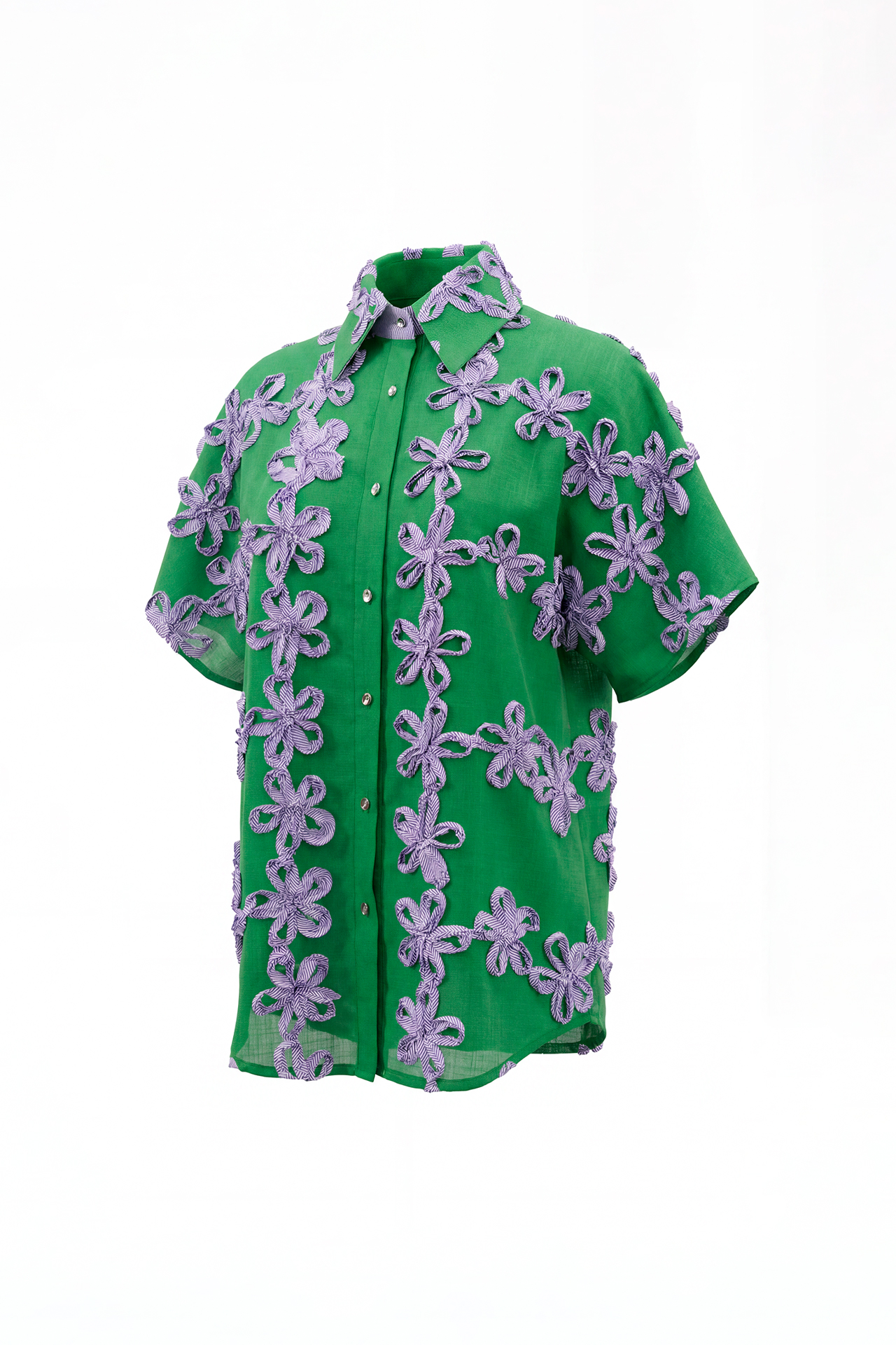 Camisa  com Flores EDEN Verde -  SAHOCO  5