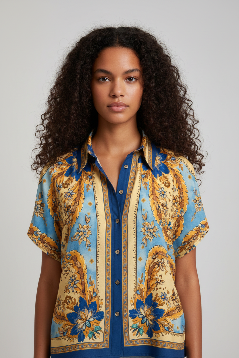 Camisa AZURE Estampados Azul - SAHOCO  2