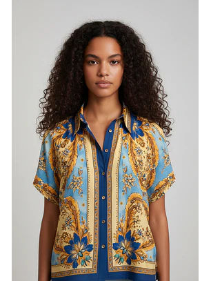 Camisa AZURE Estampados Azul - SAHOCO 