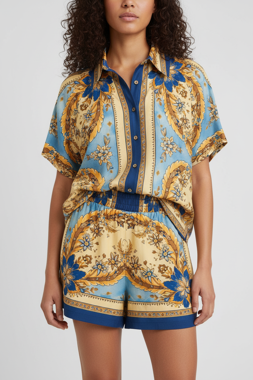 Camisa AZURE Estampados Azul - SAHOCO  5