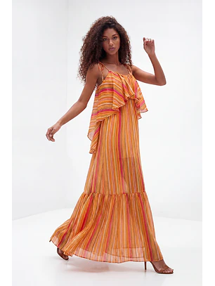 Vestido MISTRAL Comprido Laranja - SAHOCO