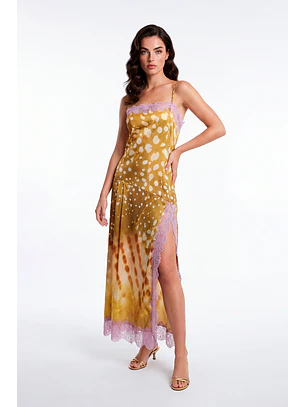 Vestido Monsoon Comprido Bambi Amarelo - SAHOCO - COPIE