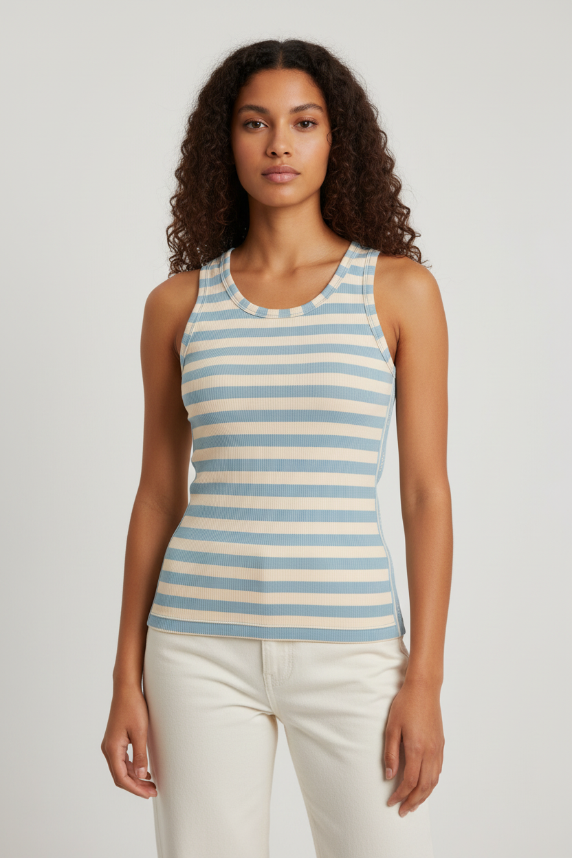 Top de Cavas REGATTA Riscas Azul e Creme - SAHOCO 1
