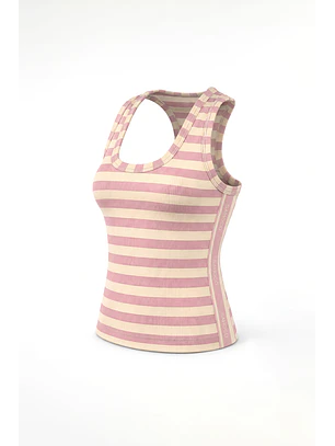 Top de Cavas REGATTA Riscas Rosa e Creme - SAHOCO