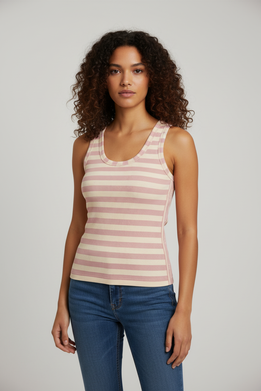 Top de Cavas REGATTA Riscas Rosa e Creme - SAHOCO 1
